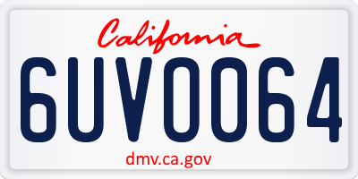 CA license plate 6UVO064