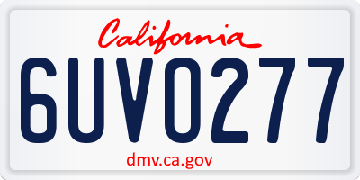 CA license plate 6UVO277