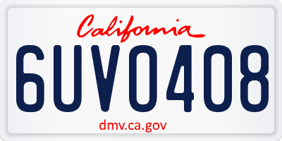 CA license plate 6UVO408