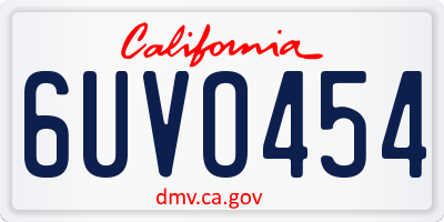 CA license plate 6UVO454