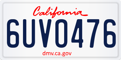 CA license plate 6UVO476