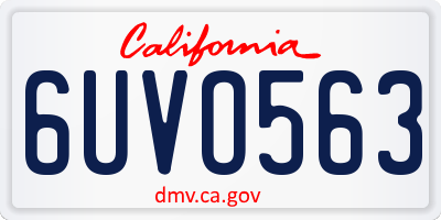 CA license plate 6UVO563