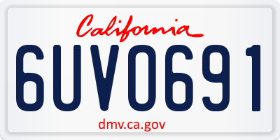 CA license plate 6UVO691