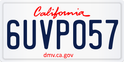 CA license plate 6UVP057