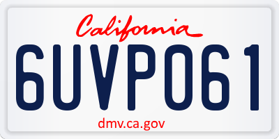 CA license plate 6UVP061