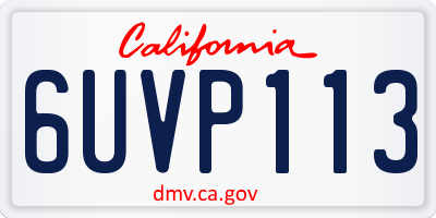 CA license plate 6UVP113