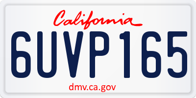 CA license plate 6UVP165