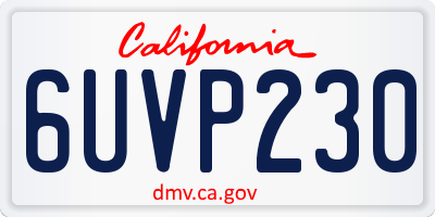 CA license plate 6UVP230