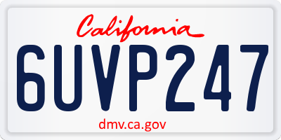CA license plate 6UVP247