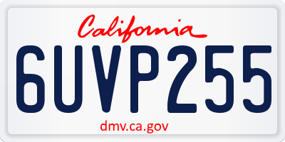CA license plate 6UVP255