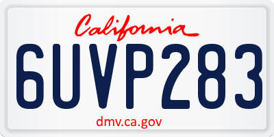 CA license plate 6UVP283