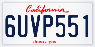 CA license plate 6UVP551