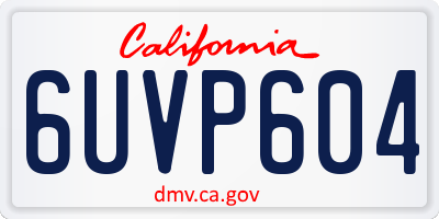 CA license plate 6UVP604