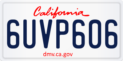 CA license plate 6UVP606