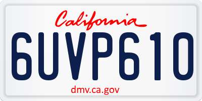CA license plate 6UVP610