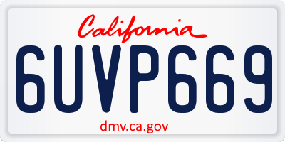 CA license plate 6UVP669
