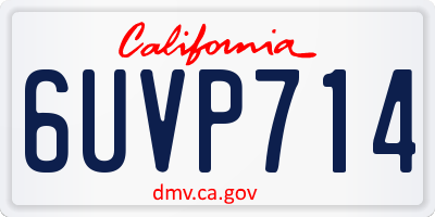 CA license plate 6UVP714