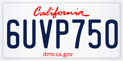 CA license plate 6UVP750