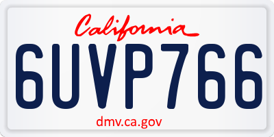 CA license plate 6UVP766