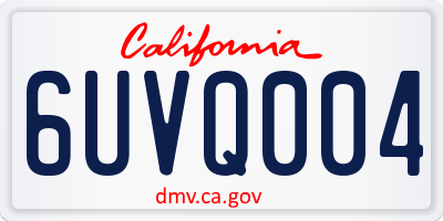 CA license plate 6UVQ004