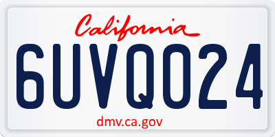 CA license plate 6UVQ024