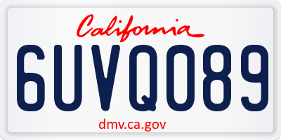 CA license plate 6UVQ089