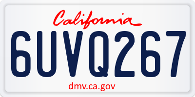 CA license plate 6UVQ267