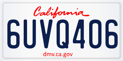 CA license plate 6UVQ406