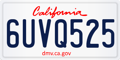 CA license plate 6UVQ525