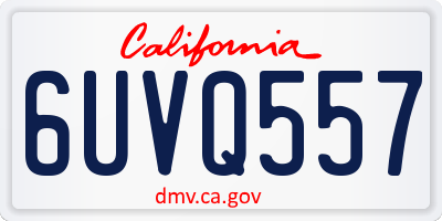 CA license plate 6UVQ557