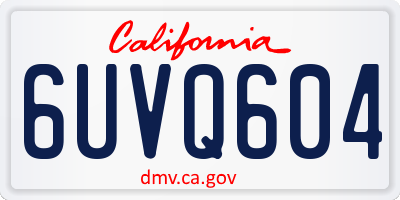 CA license plate 6UVQ604