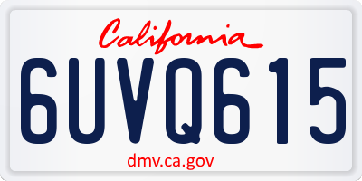 CA license plate 6UVQ615