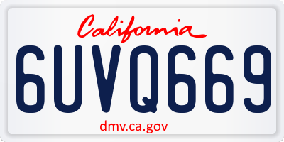 CA license plate 6UVQ669