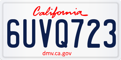 CA license plate 6UVQ723