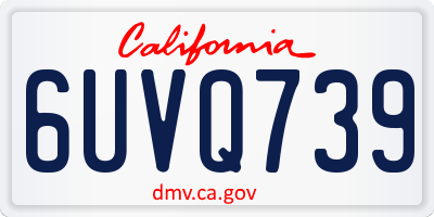 CA license plate 6UVQ739