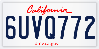 CA license plate 6UVQ772