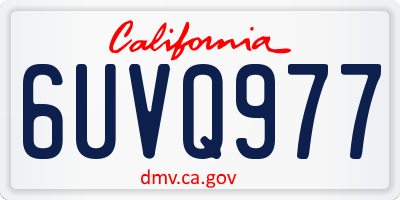 CA license plate 6UVQ977