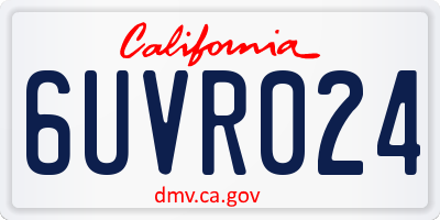 CA license plate 6UVR024