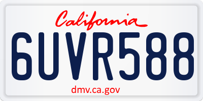 CA license plate 6UVR588