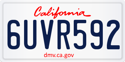 CA license plate 6UVR592