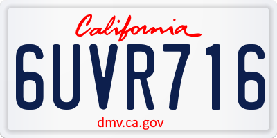 CA license plate 6UVR716