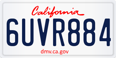 CA license plate 6UVR884