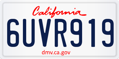 CA license plate 6UVR919