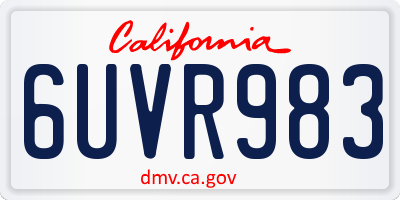 CA license plate 6UVR983