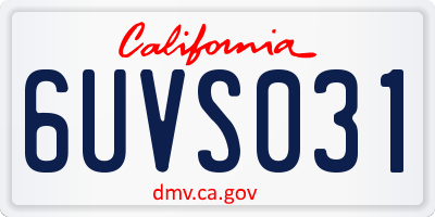 CA license plate 6UVS031