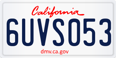CA license plate 6UVS053