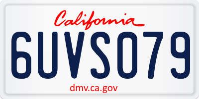CA license plate 6UVS079