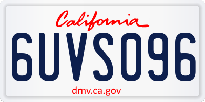 CA license plate 6UVS096