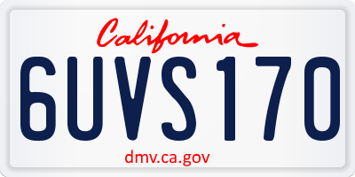 CA license plate 6UVS170
