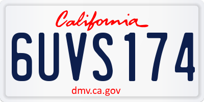 CA license plate 6UVS174
